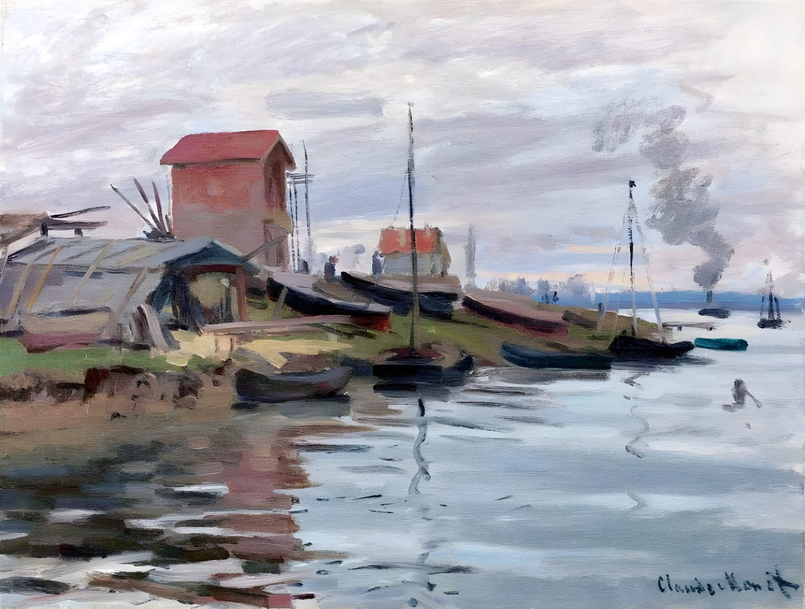 The Seine at Petit-Gennevilliers by Claude Monet – classicalcanvas